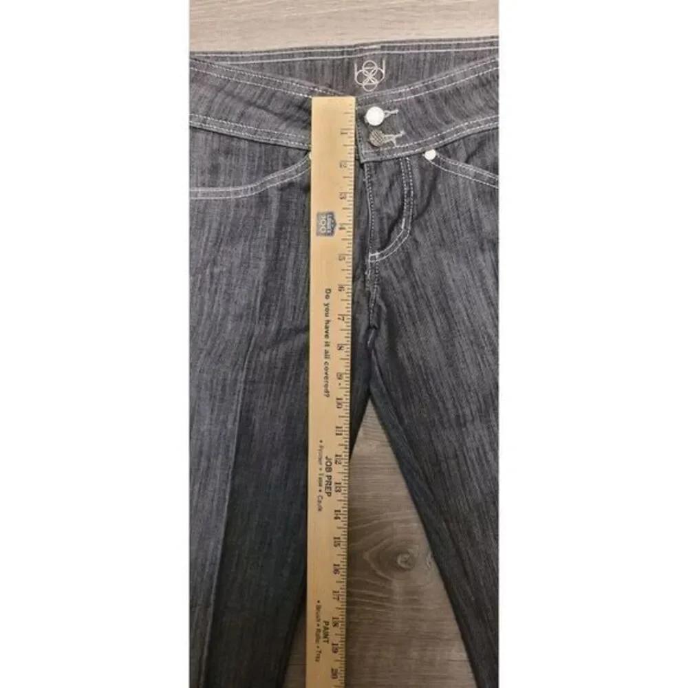 Bebe Jeans‎ Women's Dark Wash Stretch Double Button Slim Crop Jeans Size 28
